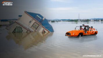 Kapazität: 6 Personen Amphibienboot. Verwendet ein Fahrgestell mit Rädern, um sich in jedem Gelände fortzubewegen.