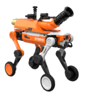Unterstützender Feuerlösch-Roboterhund mit Wasserwerfer