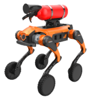 Der vierköpfige Roboterhund für das Feuerwehrwesen mit inertem Gas kann sich schnell an Aufklärung, Inspektion, Sicherheit und Notfälle anpassen